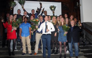 Esther Kiel met alle winnaars tijdens de huldiging van Stichting Topsport Ke